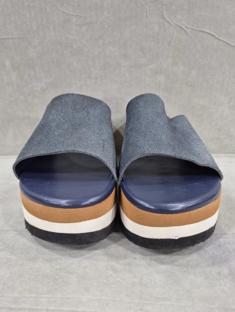 Matisse Femme platform slide sandals women's 9 blue suede leather slip on